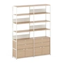 TipToe - Unit Regalsystem, H 215 x 164 cm, inkl. 2 Türen und 2 Schubladen, Eiche / cream white