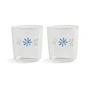 &klevering - Flora Trinkglas 300 ml, blau (2er-Set)