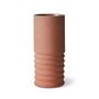 HKliving - Handcarved Terrakotta Vase, Tube