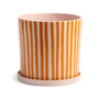 &klevering - Ray Blumentopf mit Untersetzer, Ø 21,5 x 21 cm, orange / rosa / weiß