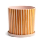 &klevering - Ray Blumentopf mit Untersetzer, Ø 21,5 x 21 cm, orange / rosa / weiß