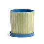 &klevering - Ray Blumentopf mit Untersetzer, Ø 16,5 x 16,5 cm, grün / blau / weiß