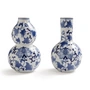 &klevering - Dutch Delight Vase 20 x Ø 12 cm, blau / weiß (2er-Set)
