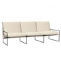 Ferm Living - Desert Outdoor 3-Sitzer Sofa, schwarz / off-white (Pure Bouclé)