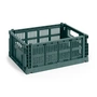 HAY - Colour Crate Korb M, 34,5 x 26,5 cm, dunkelgrün, recycled