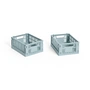 HAY - Colour Crate Korb Mini, 17 x 13 cm, dusty blue, recycled (2er-Set)