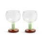 &klevering - Cantine Coupeglas, 200 ml, amber / grün (2er-Set)