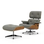Vitra - Lounge Chair & Ottoman, poliert, Kirsche natur, Nubia, crème / dunkelbraun (neue Maße)