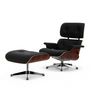 Vitra - Lounge Chair & Ottoman, poliert, Santos Palisander, Leder Premium F, nero (neue Maße)