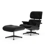 Vitra - Lounge Chair & Ottoman, schwarz, Kastanie schwarz, Leder Premium F, nero (neue Maße)