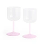 HAY - Tint Weinglas, klar / jade pink / light pink (2er-Set)