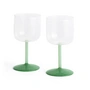 HAY - Tint Weinglas, klar / jade light green / jade dark green (2er-Set)