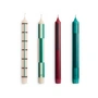 HAY - Pattern Stabkerzen, H 24 cm, green / bordeaux (4er-Set)