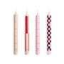 HAY - Pattern Stabkerzen, H 24 cm, red / bordeaux (4er-Set)