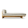 HKliving - Teak Outdoor Daybed, chalkstripe