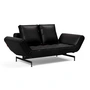 Innovation Living - Ghia Laser Schlafsofa, 2-Sitzer, Leder schwarz (Mix 550 Faunal)