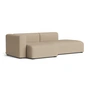 HAY - Mags Sofa 2,5 Sitzer, Kombination 3, Armlehne links / warm grey (Maglia) (Filzgleiter)