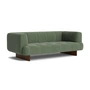 HAY - Quilton Lift 2-Sitzer Sofa, Nussbaum / grün (Linara 100)