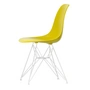Vitra - Eames Plastic Side Chair DSR RE, weiß / senf (Filzgleiter weiß)