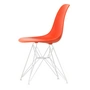 Vitra - Eames Plastic Side Chair DSR RE, weiß / poppy red (Filzgleiter weiß)