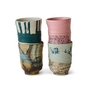 HKliving - Artist Kaffeebecher, 250 ml, mehrfarbig (4er-Set)