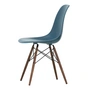 Vitra - Eames Plastic Side Chair DSW RE, Ahorn dunkel / meerblau (Filzgleiter basic dark)