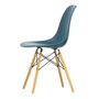 Vitra - Eames Plastic Side Chair DSW RE, Ahorn gelblich / meerblau (Filzgleiter baisc dark)