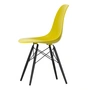 Vitra - Eames Plastic Side Chair DSW RE, Ahorn schwarz / senf (Filzgleiter basic dark)