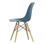 Vitra - Eames Plastic Side Chair DSW RE, Esche honigfarben / meerblau (Filzgleiter basic dark)
