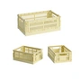 HAY - Colour Crate Korb S + Mini, hellgelb, recycled (3er Set)