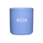 Design Letters - AJ Favourite Porzellan Becher, Moin / sky blue