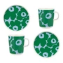 Marimekko - Oiva Unikko Frühstücks-Set, weiß / grün / hellblau (4-tlg.)