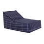 Nobodinoz - Vibes Long Sitzsack (für Erwachsene), navy blue grid