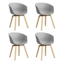 HAY - About A Chair AAC 22, Eiche lackiert / concrete grey 2.0 (Kunststoffgleiter) (4er Set)