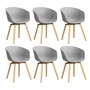 HAY - About A Chair AAC 22, Eiche lackiert / concrete grey 2.0 (Kunststoffgleiter) (6er Set)