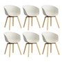 HAY - About A Chair AAC 22, Eiche lackiert / melange cream 2.0 (Kunststoffgleiter) (6er Set)