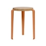 TipToe - LOU Hocker, Eiche natur / tangerine red