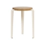 TipToe - LOU Hocker, Eiche natur / cream white