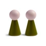 &klevering - Halma Garderobenhaken (2er-Set), grün / rosa