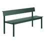 Muuto - Linear Steel Bank mit Rückenlehne, 170 cm, dunkelgrün