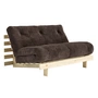 Karup - Roots Schlafsofa, 140 x 200 cm, Kiefer natur / dark cocoa (551)