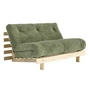 Karup - Roots Schlafsofa, 140 x 200 cm, Kiefer natur / khaki green (553)