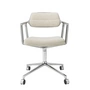 Vipp - 453 Swivel Drehstuhl auf Rollen, Aluminium poliert / off white