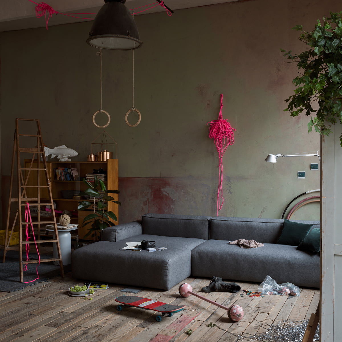 freistil 175 Sofaecke grau Wohnbereich Loft Ambiente