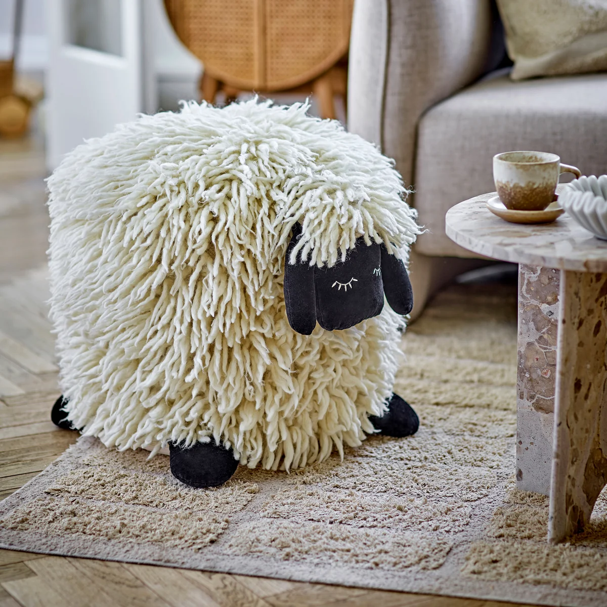 Bloomingville Mini - Dolly Pouf, 50 x 45 cm, weiß