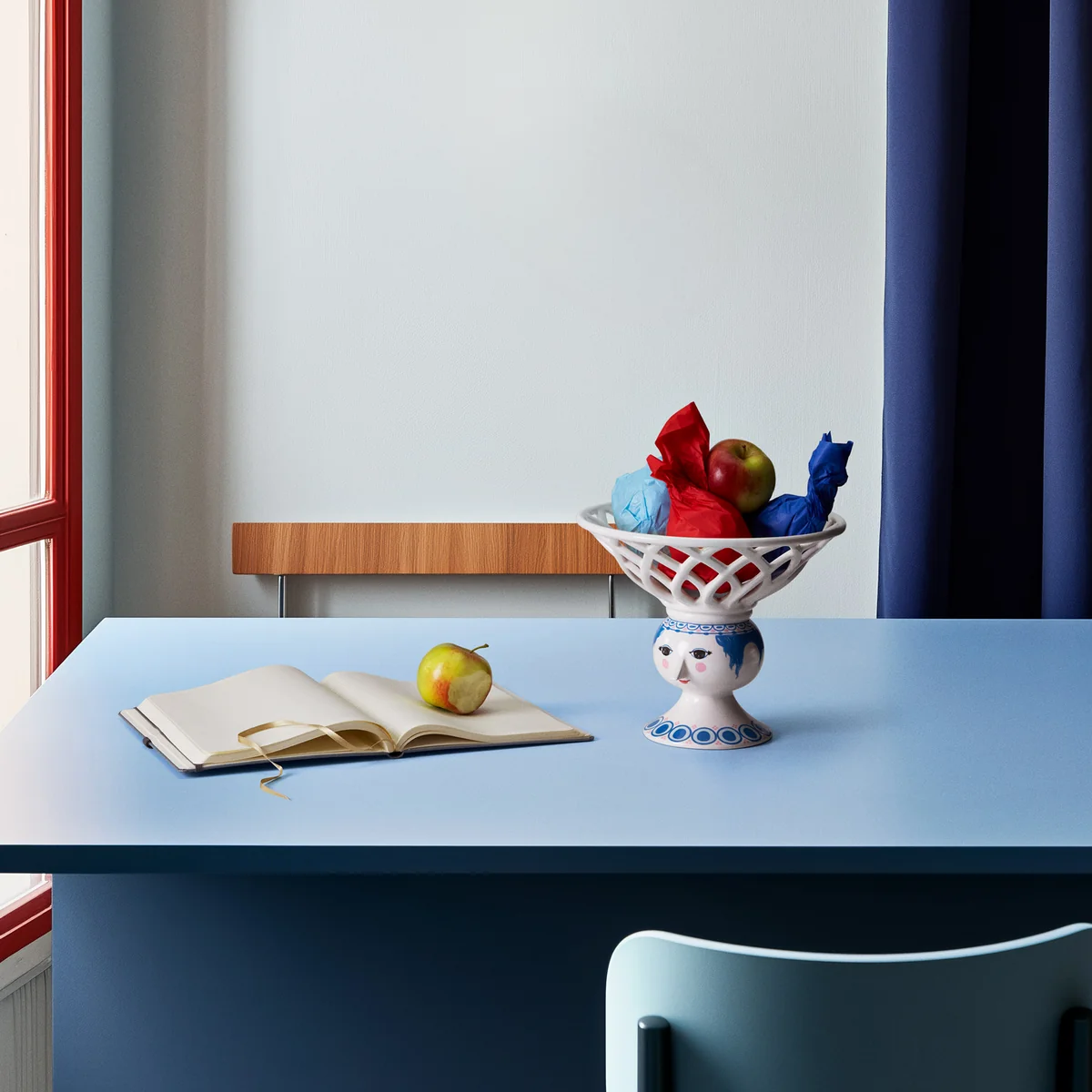 Bjørn Wiinblad - Dora Obstschale auf Fuß, Ø 25 cm, blau