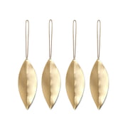 ferm Living - Messing-Ornament Blatt (4er-Set)