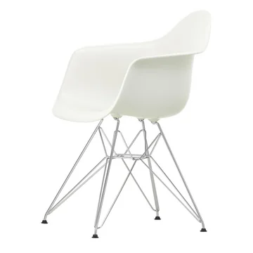 Eames Plastic Armchair DAR von Vitra in verchromt / weiß