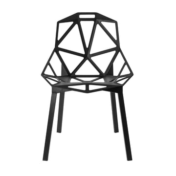 Chair One Stapelstuhl von Magis in Aluminium eloxiert schwarz / schwarz