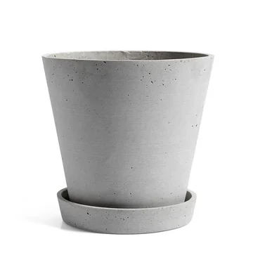 HAY - Flowerpot with Saucer, XL, grau
